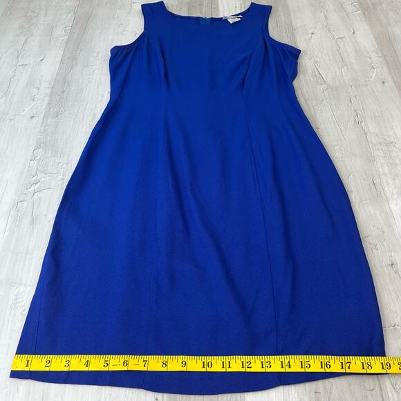 Vintage Y2K Sleeveless Crew Neck Knee Length Sheath Dress Size 6P Petite - Picture 12 of 14